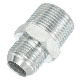 PATIKIL Hex Reducing Nipple Connectors Pipe Adapter 1-1/16" Male 37° Flare JIC x 1" Male NPT, Pipe Fitting Reducer Nipple Adapter Plated Steel Hydraulic Fitting