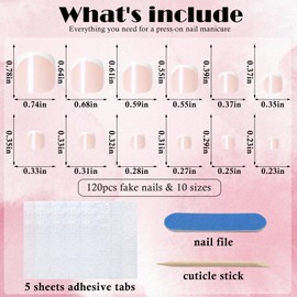 Fonyiunce 120 Stück Fußnägel Tips, Press on Nails for Toes, Nagel Tips Set, 12 Größen, Künstlich Fußnägel Tips, Artificial Toe Nail Tips für Damen, für Frauen Mädchen, für DIY Maniküre Dekoration