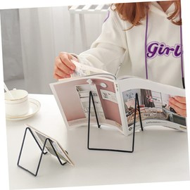 BUGUUYO Table Top Display Stand Desktop Bookcase Black Bookshelves Tabletop Bookshelf Dish Stand for Display Geometric Rack Book Holder Stand Journal Rack Journal Stand Multifunction