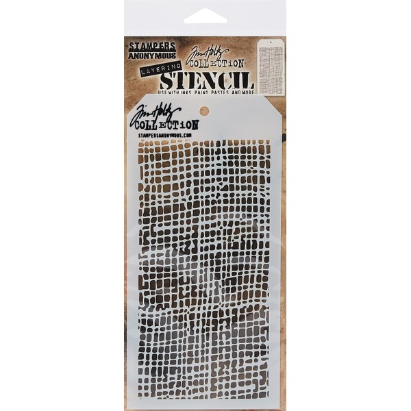 Stampers Anonymous Tim Holtz Layered Stencil 4.125"X8.5"-Burlap/Sold As A Pack of 3