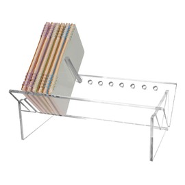 Cutora Arcylic Desktop Bookshelf Clear Mini Bookcases for Home Office Book Shelf Organizer Bookshelves Storage Rack for Magazine CDs Manga Books Display