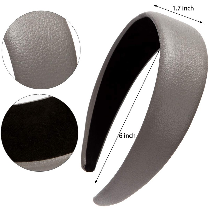 LONEEDY - Diadema de piel dura de 1,7 pulgadas para