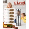 Electric Salt and Pepper Grinder Set with Storage Base, Stainless