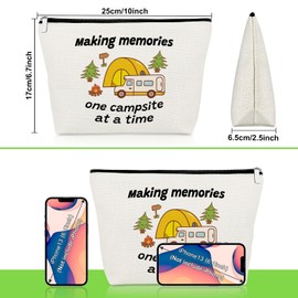 Camper Gifts for Women Funny Camping Makeup Bag Camping Lover Gifts for Best Friend Family Vacation Camper Cosmetic Bag Motorhome Outdoor Gift Birthday Christmas Mother's Day Present Travel Pouch