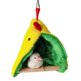Winter Warm Bird Hammock Tent Parrots Hanging Nest Shed Hut，Small Birds Soft Plush Sleeping Bed Hideaway Cave for Parakeets Cockatiels Conures Lovebirds Finch，Cute Birdcage Perch Stand Swing Toy