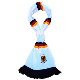 Generisch Germany Scarf 1.0 White World Cup Stars Embroidered, Black, Red, Yellow, White