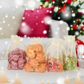 ENNIYU ENNIYU 100PCS Premium Sheer Organza Bags, Wedding Favor Bags with Drawstring, 4x6 inches Jewelry Gift Bags for Party, Jewelry, Festival, Makeup Favor Bags, Net gift bags, Drawstring goody bags