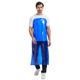 Nanxson Waterproof Work Apron Bib Apron Meat Apron Butcher Apron for Pet Bathing Garden CFS0007, Thin Blue
