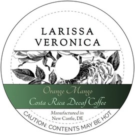 Orange Mango Costa Rica Decaf Coffee (Single Serve K-Cup Pods) (Gourmet, Naturally Flavored, Whole Coffee Beans) (12 pods, ZIN: 573824)