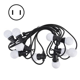 G50 Bulb String Light 5M 10LED White Globe Bulb Decorative Lamp for Outdoor Courtyard Garden Warm LightUS Plug 100‑240V