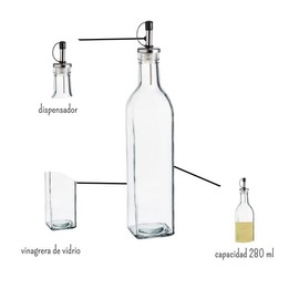 VITTORI | Set de 2 Vinagreras Cuadrada Lisa Chica