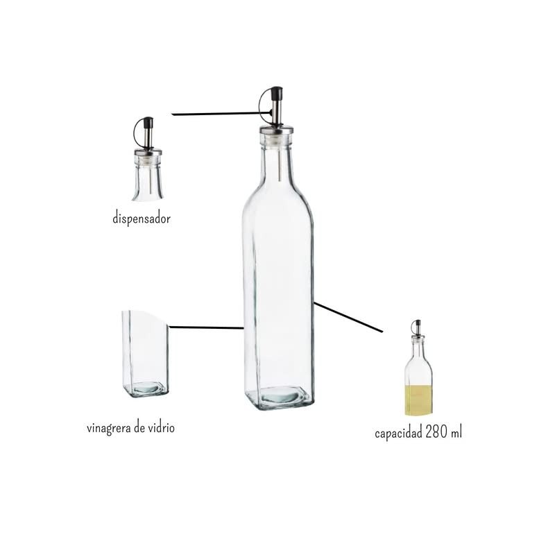 VITTORI | Set de 2 Vinagreras Cuadrada Lisa Chica