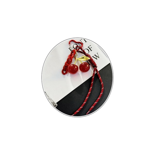 TUCEWP Cherry Keychain Gifts for Women Bling Red Cherry Bag