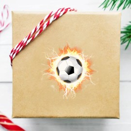 Football Stickers Self-Adhesive Sports Ball Sticker Flame Football Theme Party Decor Envelope Gift Bag Seal for Sports Party Supplies, Football Team Gift, Birthday Parties 5"