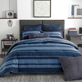 Nautica - King Size Comforter Set, Cotton Reversible Bedding with Matching Shams, Stylish Home Decor (Longpoint Blue, King)
