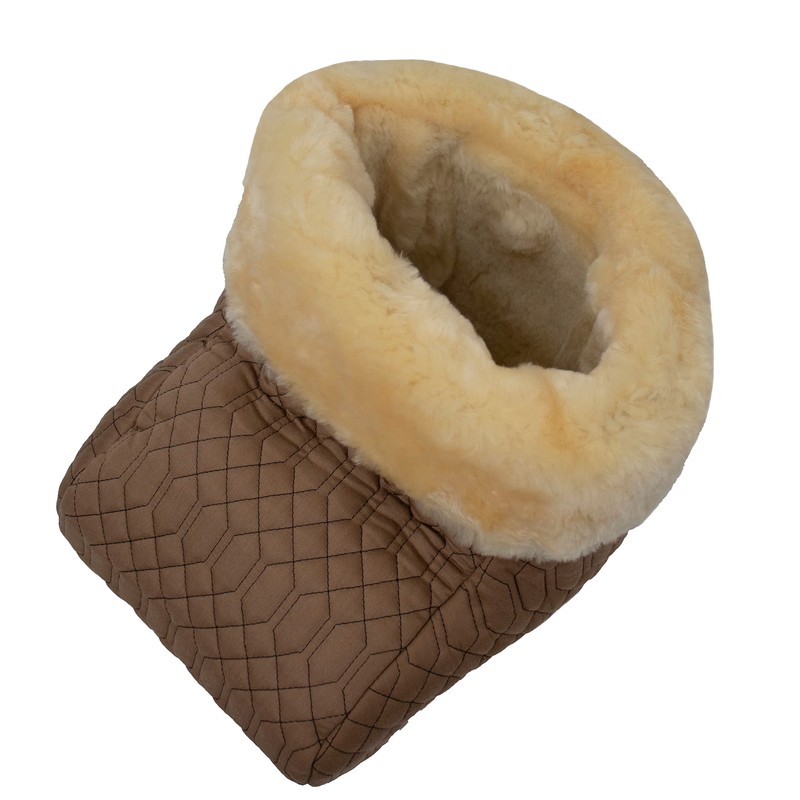 Foot Warmer with Merino Lambskin Colour Combination Camel