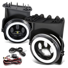 DNA MOTORING FL-ZTL-358-CH Pair of Full LED Fog Lights Compatible with 2003-2006 GMC Sierra 1500 2500 3500,Chrome Housing/Clear Lens