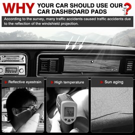 Autorder Dashboard Cover Mat for 1973-1977 1978 1979 Ford F100/F150/F250/F350/Bronco Pickup Truck Accessories Dash Cover Upgrade Velvet Dash Mat Sunshade Glare UV Rays Protector