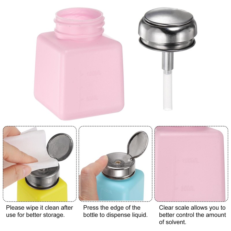 HARFINGTON Solvent Alcohol Dispenser 100ml(3.4oz) Push Down Liquid Dispenser Pump