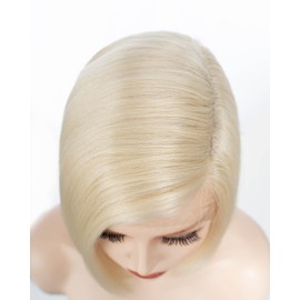 JOEDIR LUX Bob Lace Front Wigs for Women Synthetic Middle T Part Lace Front Gold Wigs 10 inches Heat Resistant Fibers Bob wig for Daily Party Use