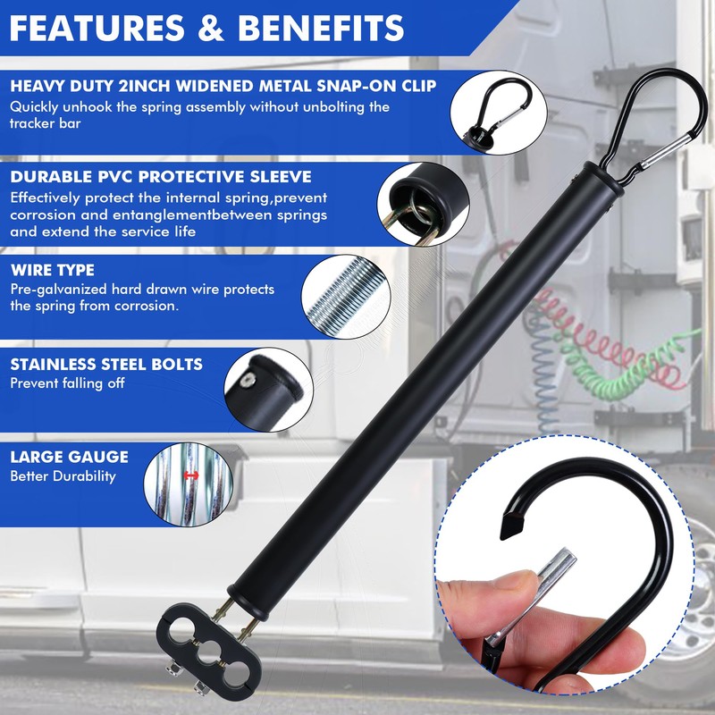 Vitonsbay 16" Single Tender Spring Kit Heavy Duty ABS Air