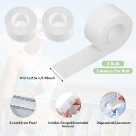 HiShutiao 2 Rolls Collar Protectors for Mens Shirts,Invisible Self-Adhesive Collar Protector Strips,Disposable Sweat Pads for Shirt Neck Liner & Hat Against Sweat Stain
