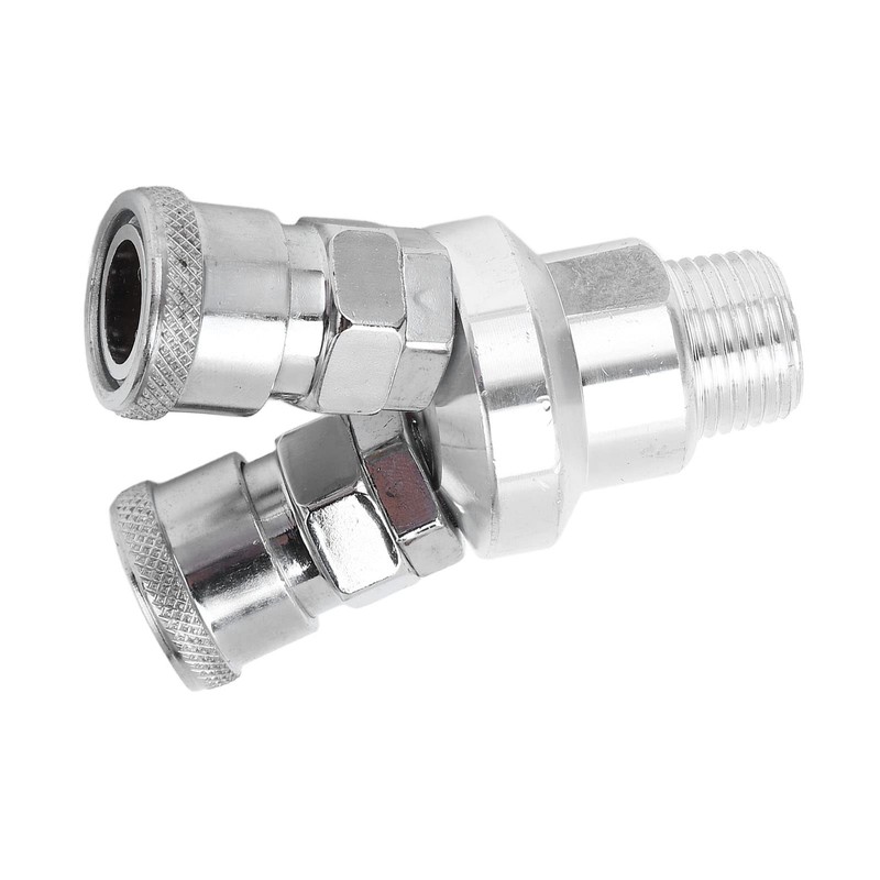 2 Way Connector G1/2 Thread Quick Coupler Carbon Steel Chrome