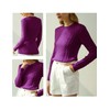 v28 Women Crew Neck Knit Stretchable Elasticity Long Sleeve Sweater