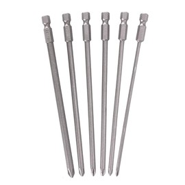 Eyech 6Pcs Long Phillips Head Screwdriver Bit Magnetic Cross Head Screwdriver Bit Cross Bit -5.9 inch