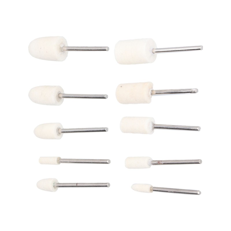 100Pcs Polishing Head Wool Felt Tapered Cylindrical Buffing Wheel Set