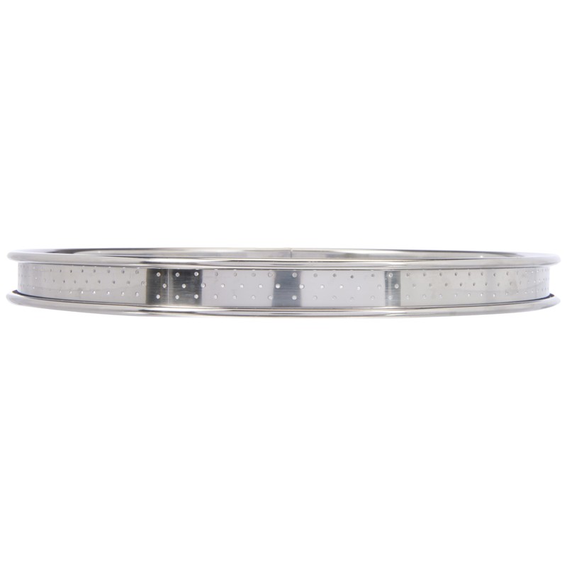 De Buyer Stainless Steel Round Tart Ring with Perforated Rounded-Off