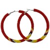 Handmade Beaded 3 inch Hoop Round Earrings Liverback for Women