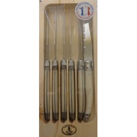 Laguiole White 6-Piece Steak Knives Set -Thiers France