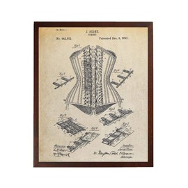 Turnip Designs Corset Patent Poster Boutique Decor Victorian Corset Saloon Girl TDP432