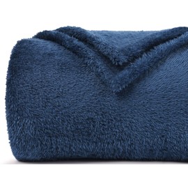 Felesha Fingal Plush Fleece Throw Blanket for Couch and Bed, Fluffy Fuzzy Cozy Anti-Static Soft Blankets All Season Use (40x50 Inches,Navy Blue)