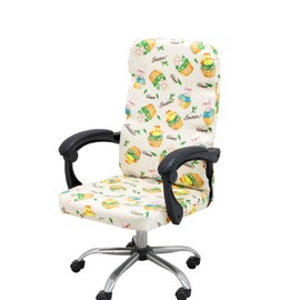 Easter Stretch Office Chair Cover Slipcover, Soft Fit Universal Desk Rotating Chair, High Back Computer Chair, Removable Washable Anti-Dust Spandex Chair Protector Cover with Zipper (Beige01, L)…