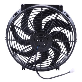 OCPTY Replacement 14Inch Universal Slim Fan Push Pull Electric Radiator Cooling 12V Mount Kit Plastic Black