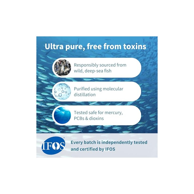 Pure Essential Super Concentrated rTG Omega 3 1000mg, Wild Fish