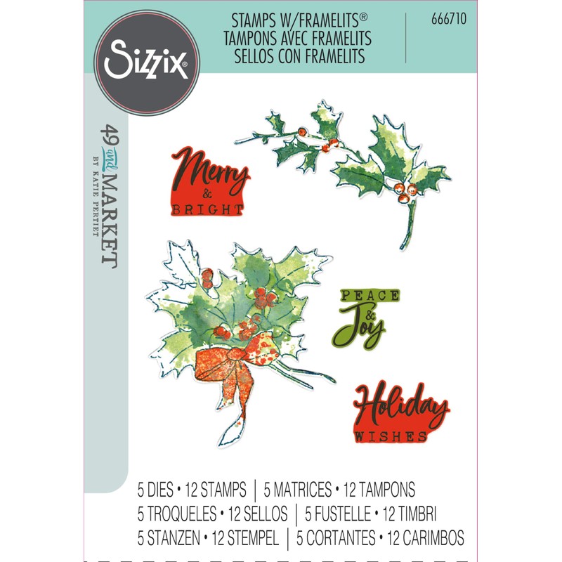 Sizzix 49 and Market A5 Clear Frame Stamp Pencil Line