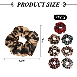 7 Pieces Of Leopard Print Hair Ring, Leopard Print Headband, Elastic Hair Ring, Women'S Leopard Print Hair Rope, Women'S Hair Accessories, And Girls' Elastic Leopard Print Hair Ring.