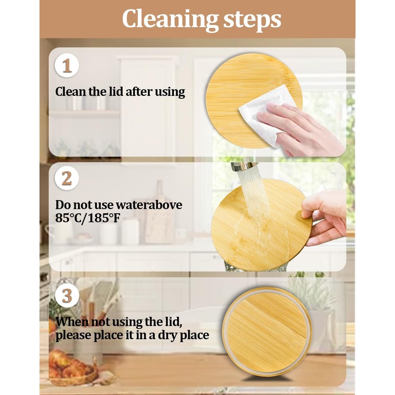 Replacement Wooden Lids for Pyrex, Anchor Hocking Glass Containers 7200