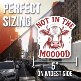 Funny Cow Magnet - Not in The Moood Magnet - Farm Animal Refrigerator Magnet - Humorous Kitchen Decor - Gift for Cow Lovers - Cute Cow Magnet Decorative Magnet AAMT0826