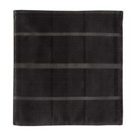 Newbridge Christmas Elegance Plaid Set of 4 Square Fabric Napkins, 100% Polyester, No Iron Soil Resistant Dining Room, Party and Banquet Napkins, Solid Textured, Black