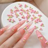 50Pcs Cherry Nail Charms 3D Pink Fruit Nail Supplies Spring