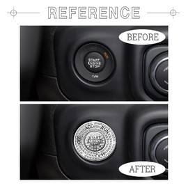 1797 Start Button Cover for Jeep Wrangler JL Gladiator JT Accessories 2018 2019 2020 2021 Bling Push Engine Cap Sticker Silver Crystal Pack of 2