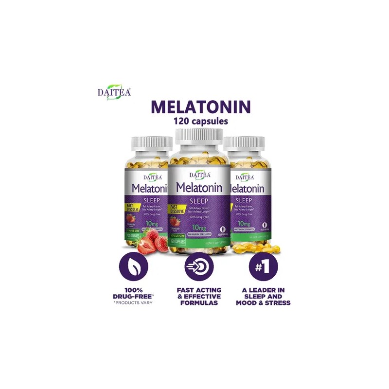 Cápsulas De Suplemento Dietético De Melatonina, Sabor Fresa.