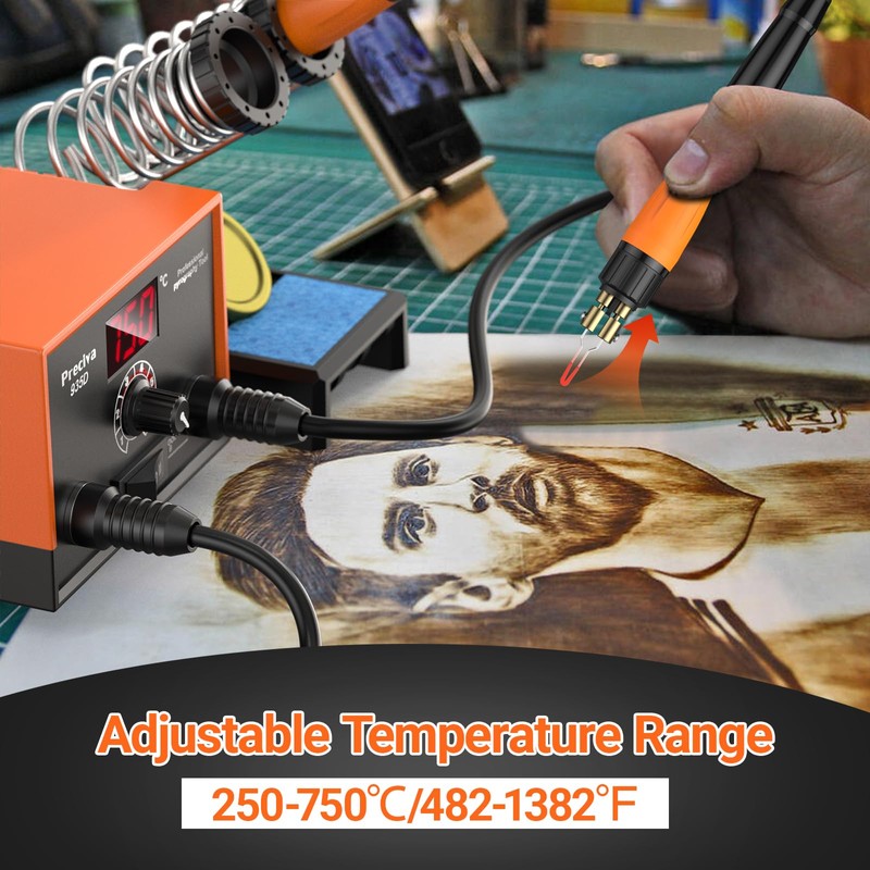 Preciva 935D Dual Pen Wood Burning Kit with Digital Display