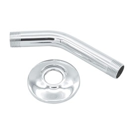 Avalon Plumbing Supply 6 Inch Polished Chrome Shower Arm, 1/2 Inch IPS US Standard, Stainless Steel with Flange Universal Fit, Polished Chrome Finish