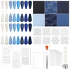 52PCS Sashiko Embroidery Kit with Threads, Needles, Thimble, Plastic Stencils,