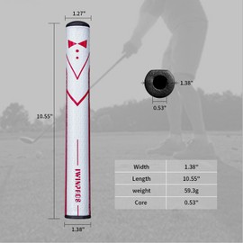 iWinpros Putter Grip Size 3.0, Lightweight Golf Putter Grip, Textured Comfort Design for Superior Control, Anti-Slip Pattern Polyurethane Grips for Golf (Red)